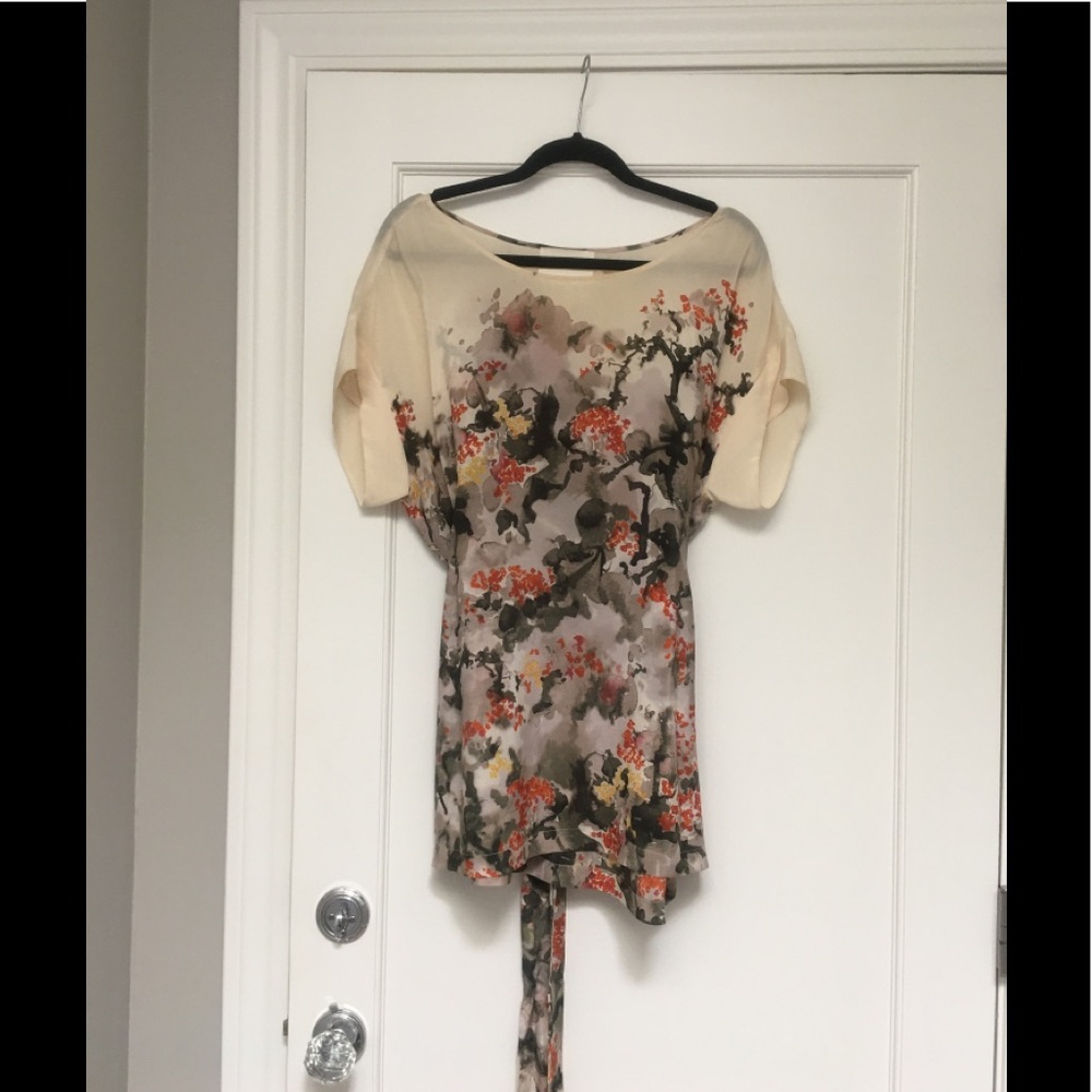 Anthropologie (Maeve) silk tunic blouse.  Size L
